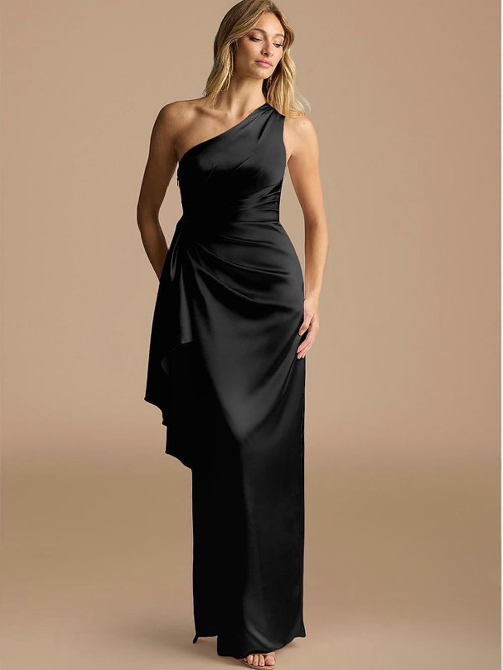 Azazie Satin Black Dress
